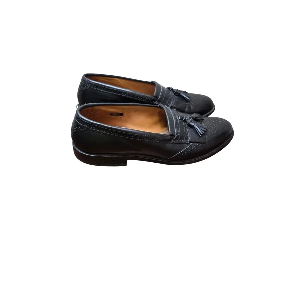 VTG Allen Edmonds Black Leather Tassel Loafers‎ 10.5 B Men's Dress Shoes